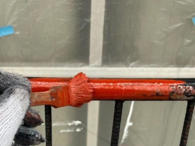 明石市の鉄部への錆止め塗布